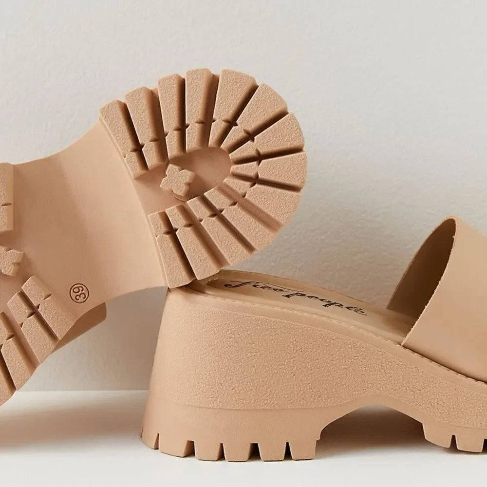 NEW Free People Winona Wedge Platform Sandals Slip-On